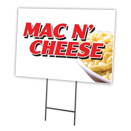 Signmission Mac N Cheese Yard Sign & Stake outdoor plastic coroplast window, C-1216-DS-Mac N Cheese C-1216-DS-Mac N Cheese